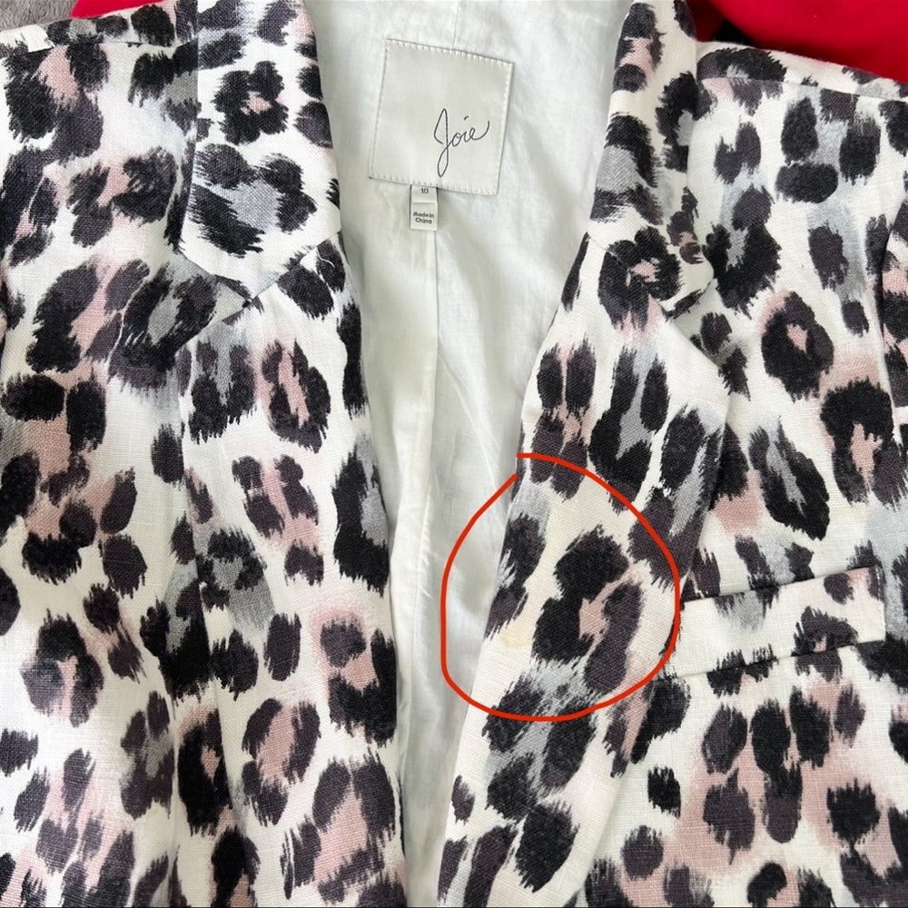Joie Leopard Linen Blazer Jacket - Picture 6 of 9